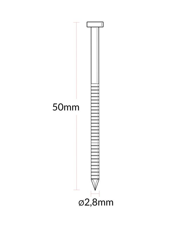 4Pro riflet / galvaniserede båndspiker 28 x 50 mm