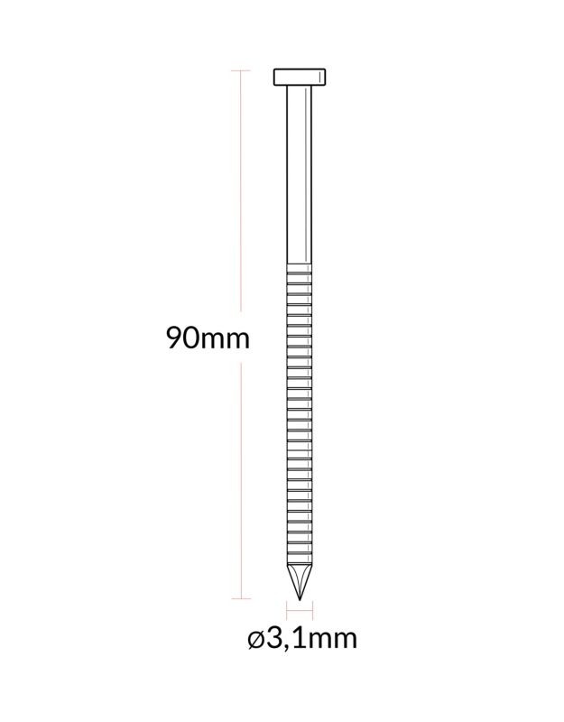 4Pro ribbede / galvaniserede båndsøm 31 x 90 mm