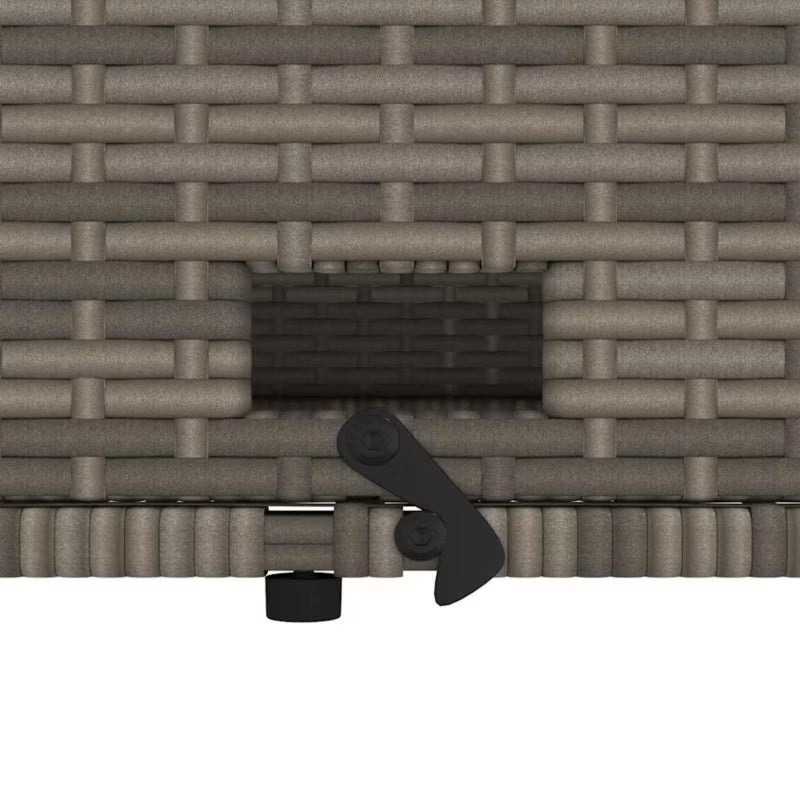 Havesofa 115x75 cm Grå Polybambus med Skammel