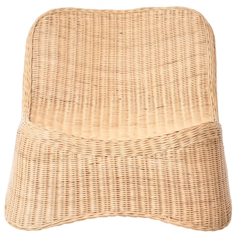 Havestol Aigani med Fodskammel Natur Rattan