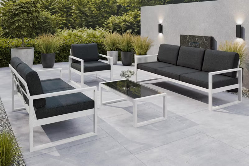 Havestol Alicante 76x80x86 cm Grafit Hvid