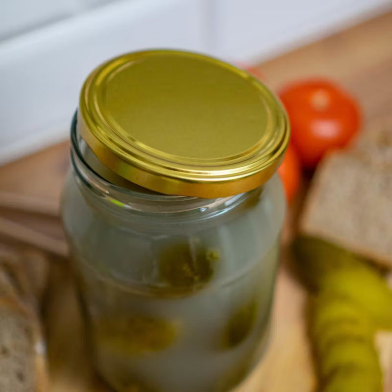 Henkeglas 3 Liter med Guld Låg