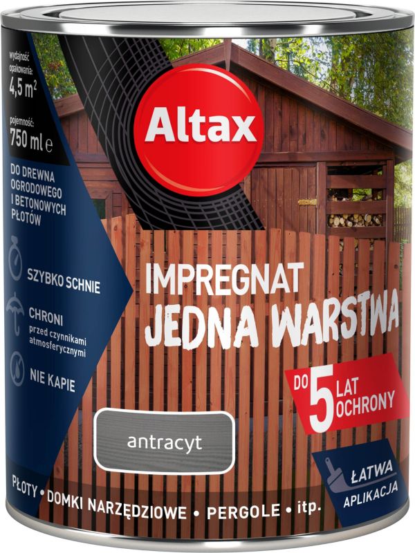 Altax impregnering én lag antracit 0,75 l