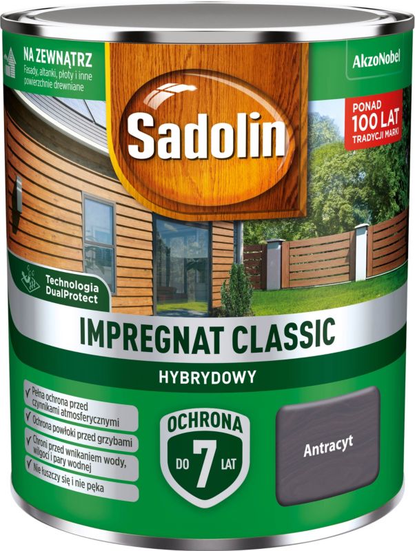 Sadolin hybrid træimprægnering i antracit, 0,75 l