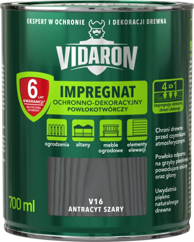 Vidaron træimprægnering i antracitgrå 0,7 l