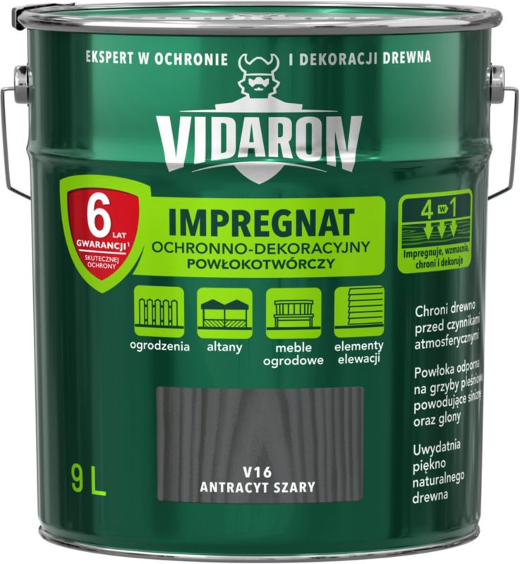 Vidaron træimprægnering antracitgrå 9 l