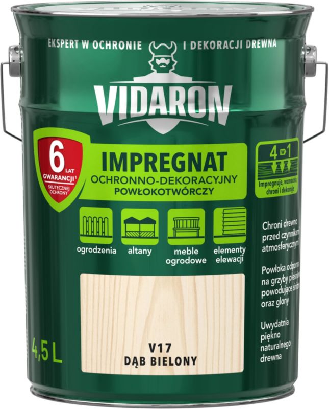 Impregnering til træ Vidaron blegede eg 4,5 l