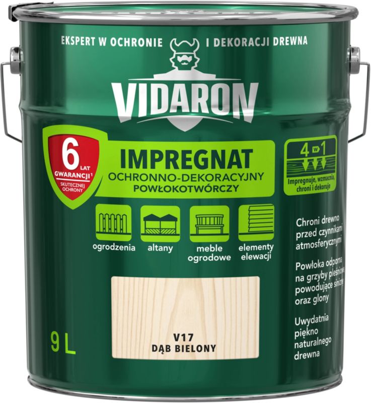 Vidaron træimprægnering i farven blegede eg 9 l