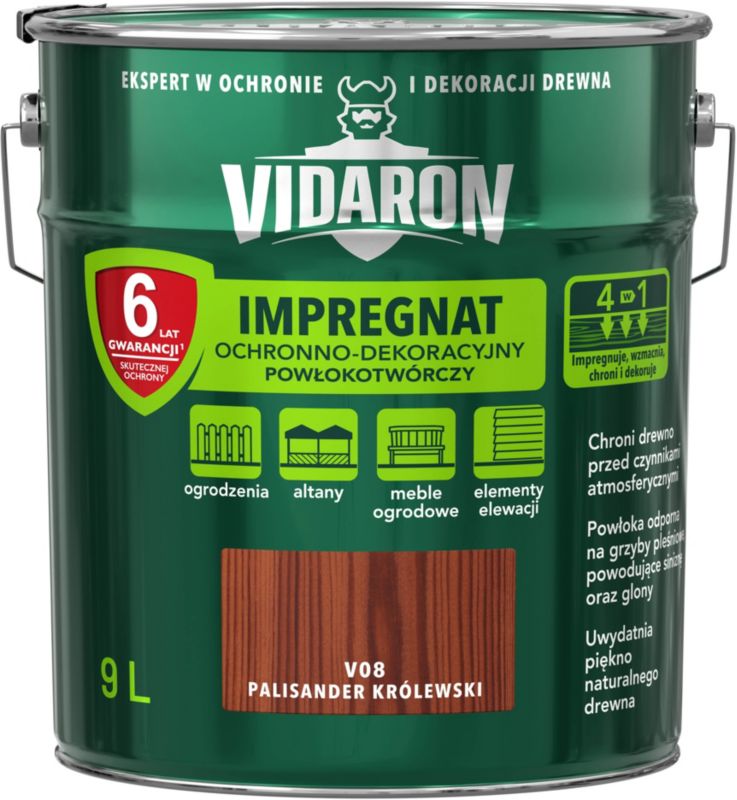 Vidaron træimprægnering i royal palisander, 9 l