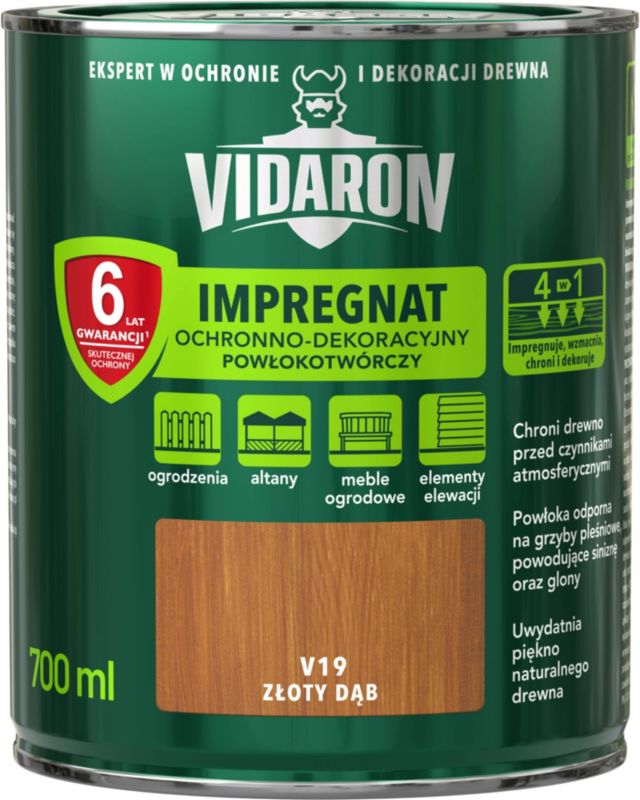 Vidaron træimprægnering i farven gylden eg 0,7 l