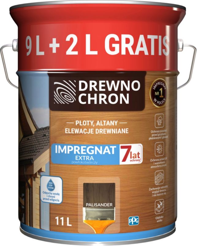 Drewnochron Extra træimprægnering 9 l + 2 l palisander