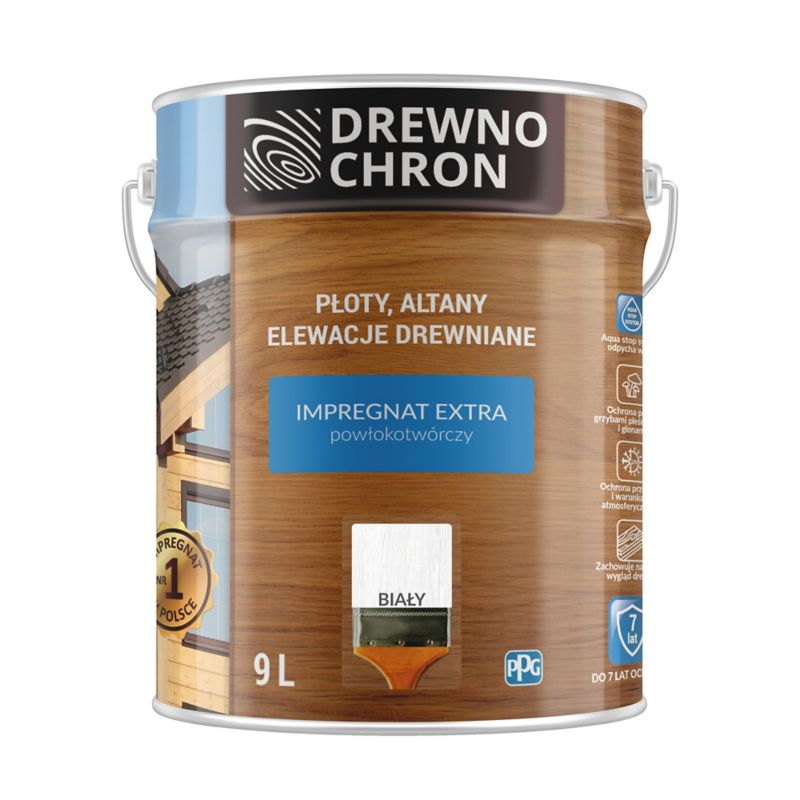 Drewnochron Extra hvid træimprægnering med filmopbygning 9 l