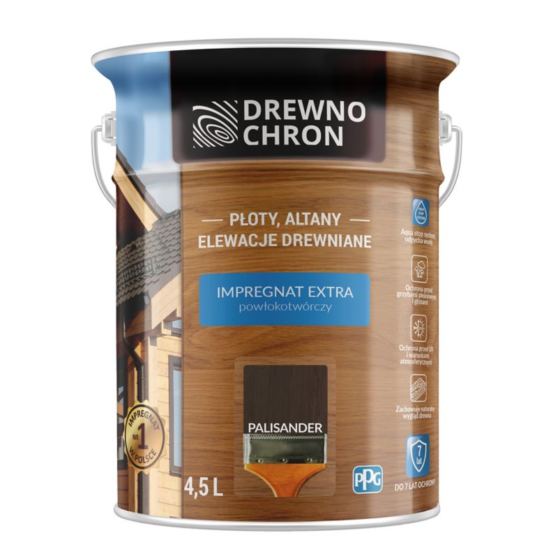 Drewnochron Extra Impregnering med Filmopbygning palisander 4,5 l