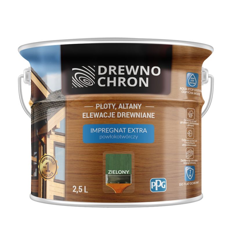 Drewnochron Extra Impregnering med Overfladebeskyttelse, Grøn, 2,5 l