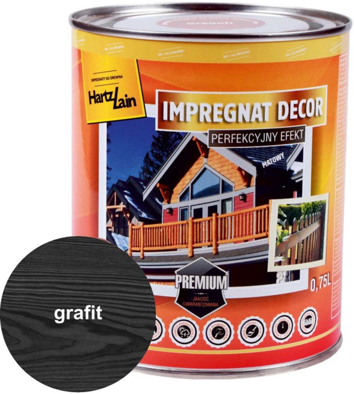 HartzLack Decor grafitfarvet træimpregnering 0,75 l