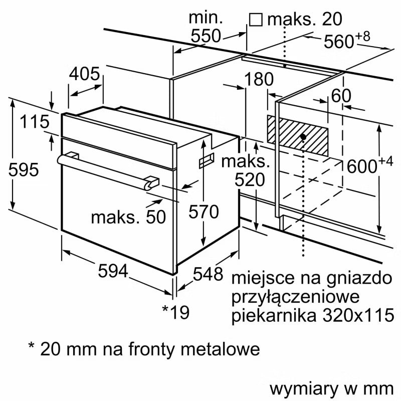Indbygningsovn HBF133BA1 60 cm Sort