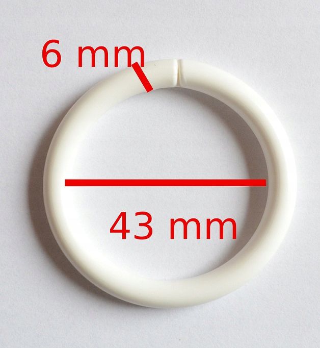 Brusesæt med Ringe Sort Plast 43 mm 12 Stk. | 5901811583421