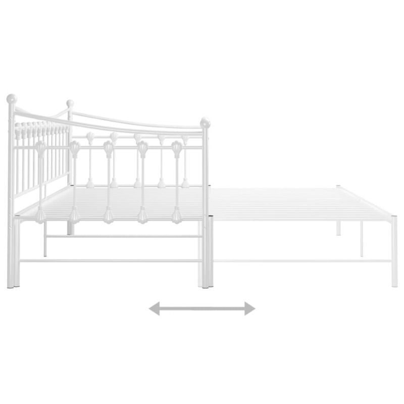 Sovesofa Med Udtrukket Seng 206x184 cm Hvid Metal
