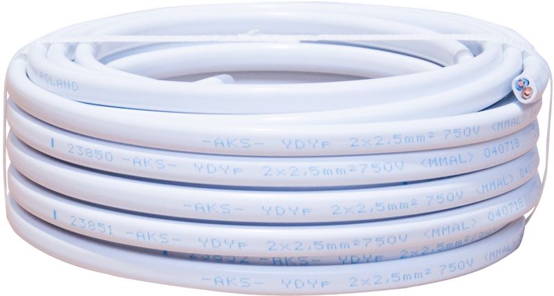 Installationskabel AKS Zielonka YDYp 2 x 2,5 mm² 450/750 V 10 m