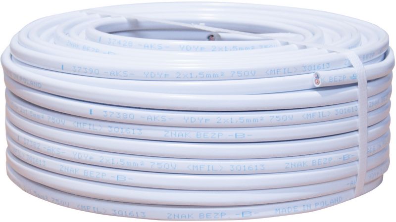 Installationskabel AKS Zielonka YDYp 4/7 2 x 1,5 mm² 25 m
