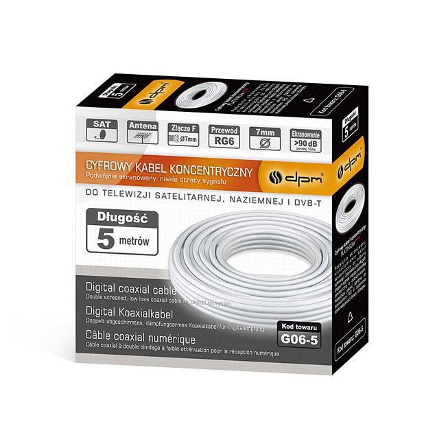 RG6U DPM Solid Lava coaxial-kabel 5 m