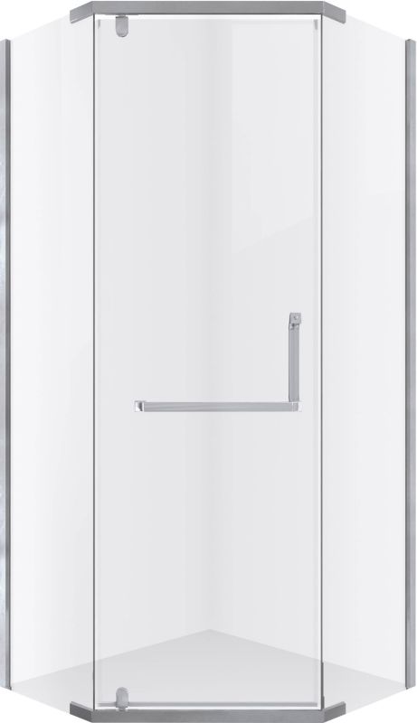 Durasan Diamond pentagonet brusekabine 80 cm krom