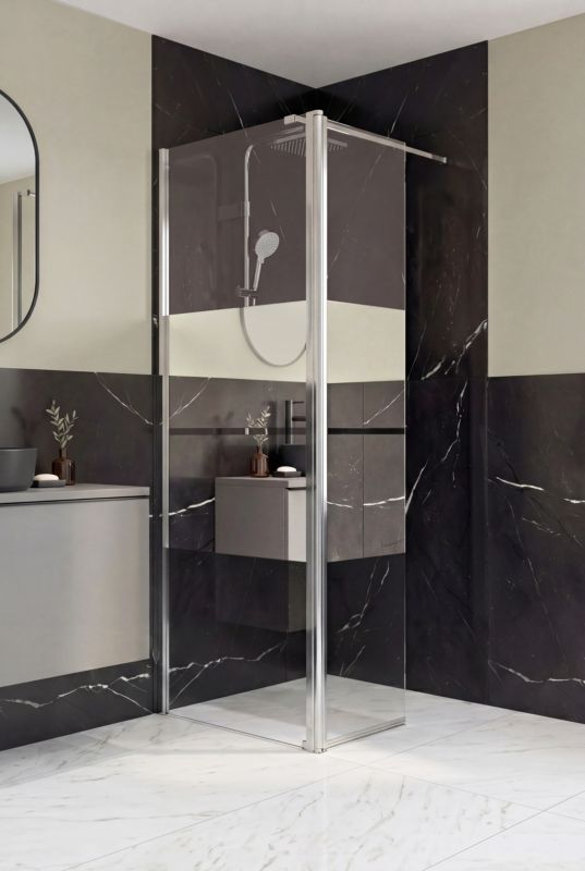 Walk-in Brusevæg Ledava 125 cm Krom Spejlglas