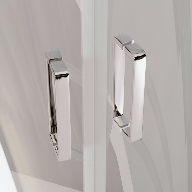 Halvrund brusekabine med høj kant Durasan Maxima 80 cm krom