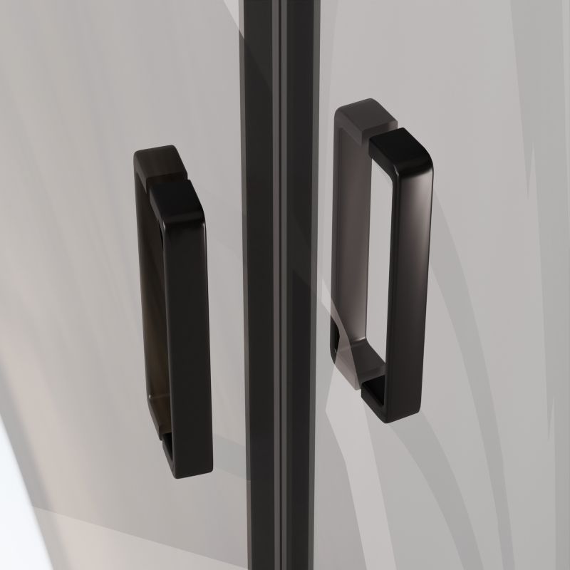 Halvrund brusekabine med høj kant Durasan Maxima 90 cm sort