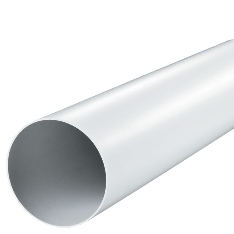 Rund ventilationskanal Vents Ø125 100 cm hvid