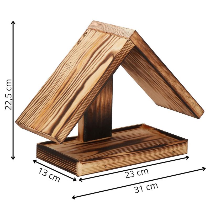 Fuglefrøautomat 5x31x23 cm Springos træ, str. S, brun, 1 stk.