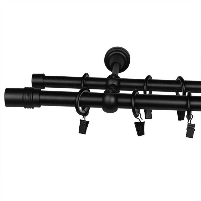 Dobbel gardinstang GoodHome Araxos 19/16 mm 240 cm cylinder mat-sort