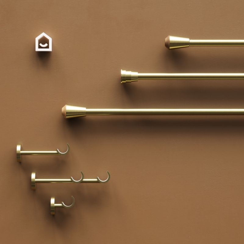 GoodHome Antiki enkelt gardinstang 19 mm 200 cm med guld afslutning