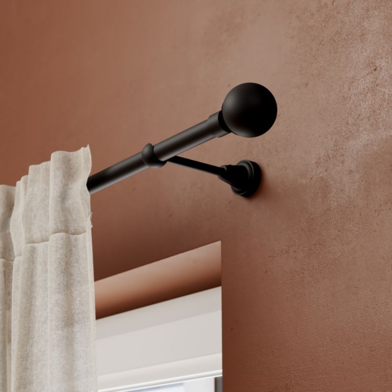 GoodHome Araxosi enkelt gardinstang 19 mm 240 cm mat-sort kegle