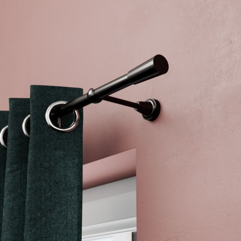 GoodHome Kimlos enkelt gardinstang 19 mm 160 cm mat-sort kegle