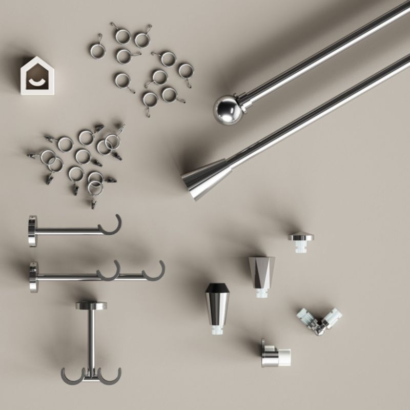 GoodHome Olympe Gala enkelt gardinstang 19 mm 160 cm grå