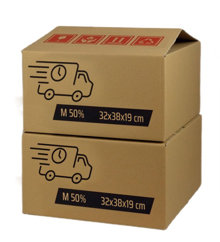 Flyttekarton M 32 x 38 x 19 cm, 2 stk.