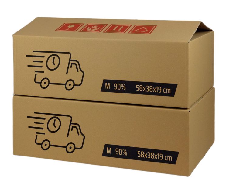 Flyttekarton til forsendelse M 58 x 38 x 19 cm, 2 stk.