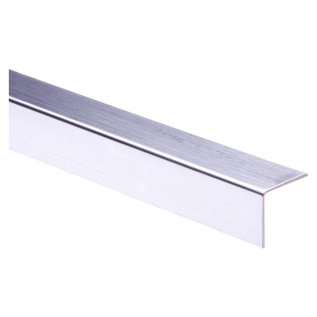Cezar PVC-vinkelprofil 20 x 20 x 1,1 mm 2 m i børstet sølv