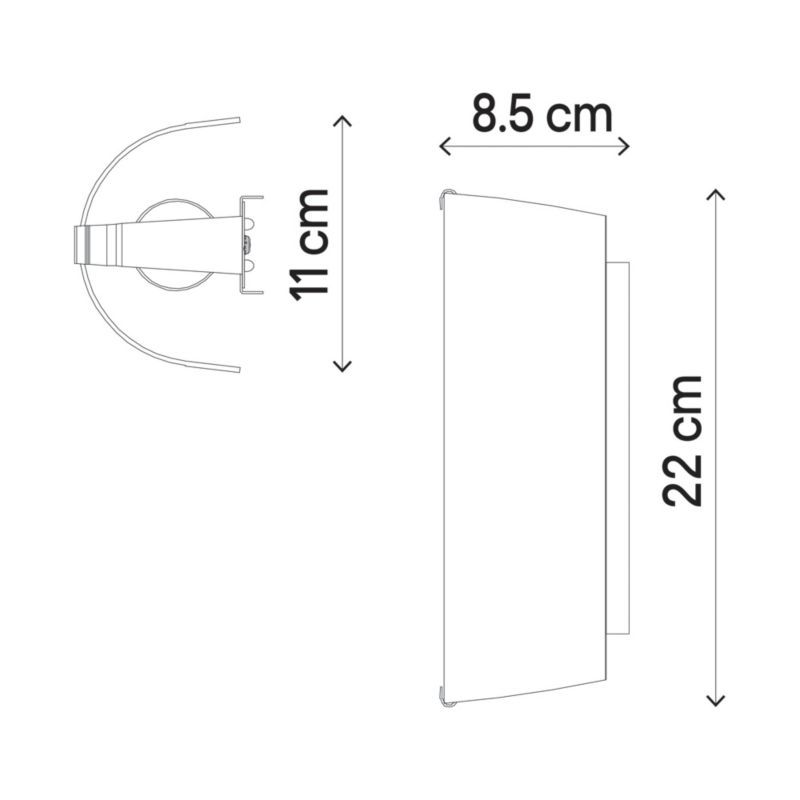 1-punkts væglampe E27 hvid