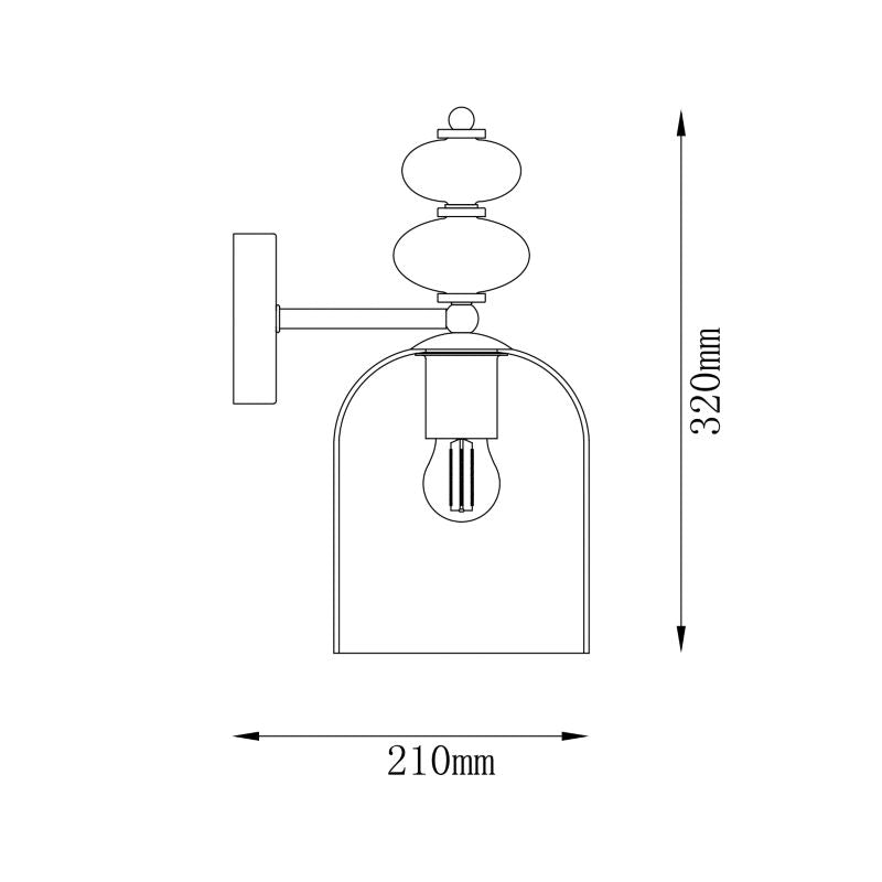 Busco væglampe 1 x E27 amber