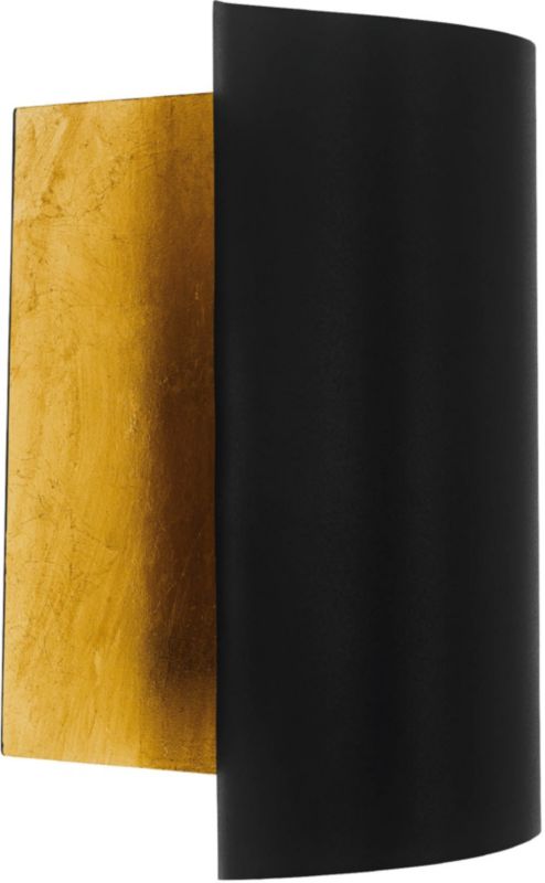 Eglo Falicetto 1-punkts væglampe E27 mat-sort / guld