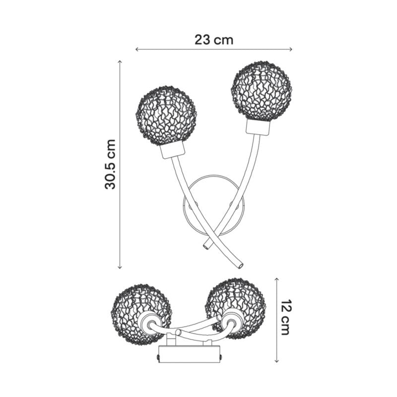 GoodHome Phaidros 2-punkts væglampe G9 krom