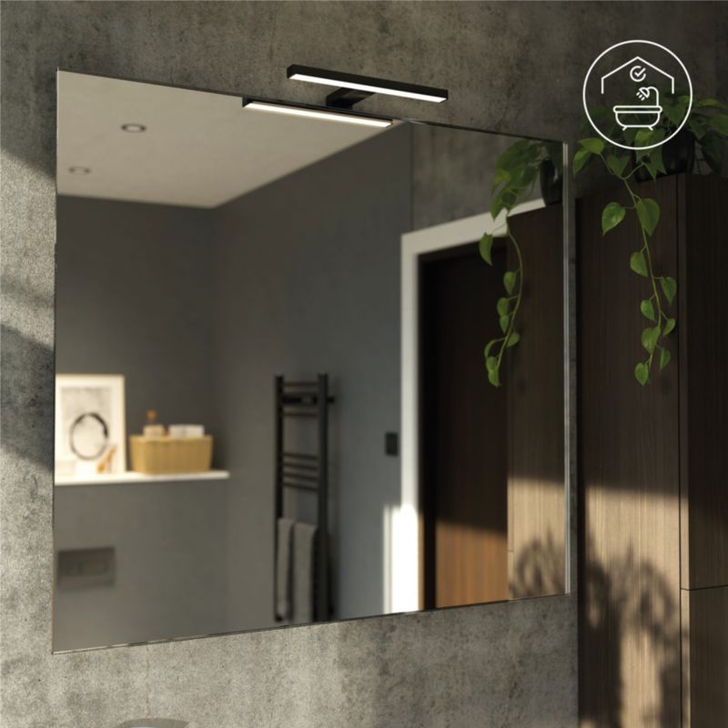 GoodHome Craven 3-i-1 badeværelsesvæglampe 900 lm 4000 K 30 cm mat-sort