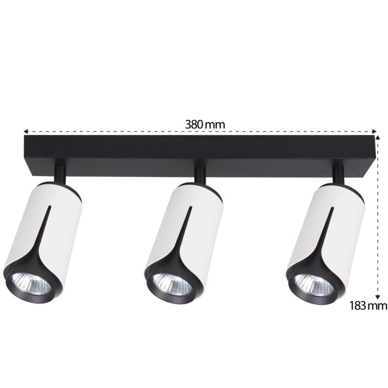 LED-væglampe XUDO tredobbelt justerbar 3 x GU10 hvid-sort 1 stk.