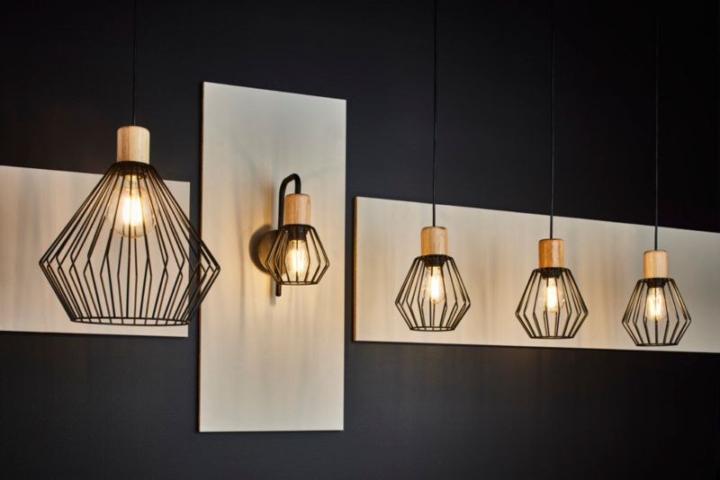 Palmorla væglampe 1 x E27 sort-træ