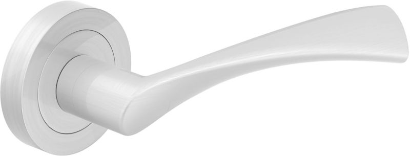 Metalbud Diana dørhåndtag med rund roset i nikkel