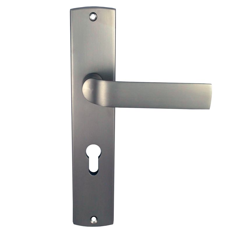 Dørhåndtag Schaffner Cesare 72 mm Yale mat‑nikkel til yderdøre