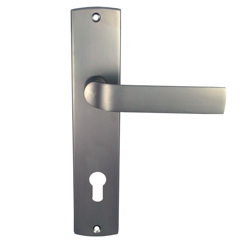 Schaffner Cesare 90 mm dørhåndtag Yale mat‑nikkel til yderdøre