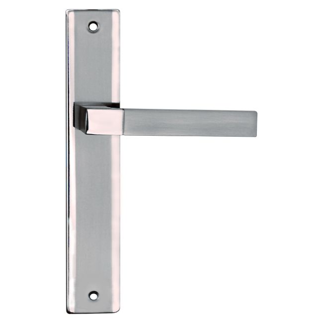 Schaffner Helen dørhåndtag uden gennemgående hul i satin-nikkel/krom